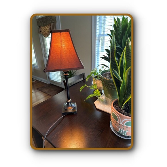 Desk or End Table Lamp Dark Wood 120v - Picture 2 of 4